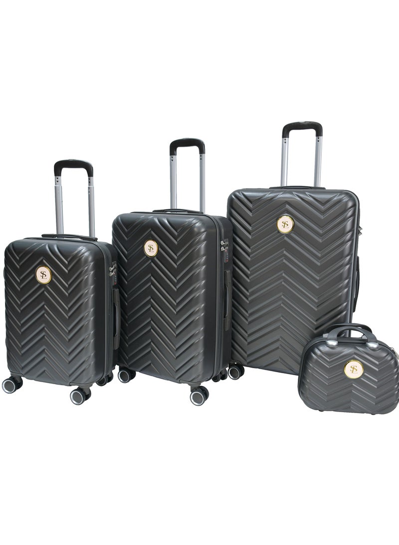 Star Line  Unisex Luggage Hard Trolley Travel Bags 4 Pieces Set Sizes 14/20/24/28 Grey - Image 1