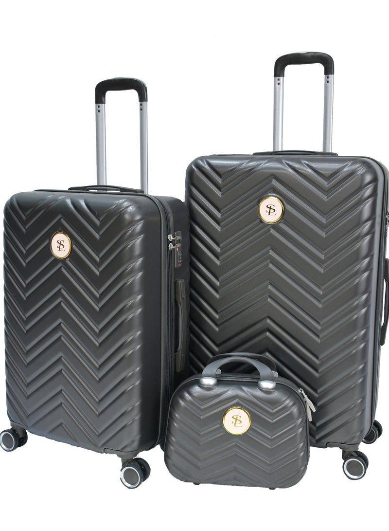 Star Line  Unisex Luggage Hard Trolley Travel Bags 4 Pieces Set Sizes 14/20/24/28 Grey - Image 2