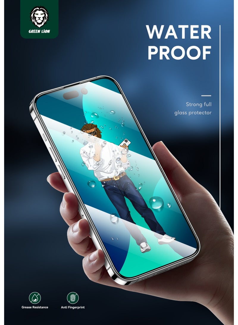 GREEN LION iPhone 14 Pro Max ( 6.7" ) Screen Protector/ 9H Steve Glass Strong Full Screen Protector / Bubble Free /Highly Responsive / Anti Fingerprint / Grease Resistance /Anti Scratch Glass  - Clear - Image 3
