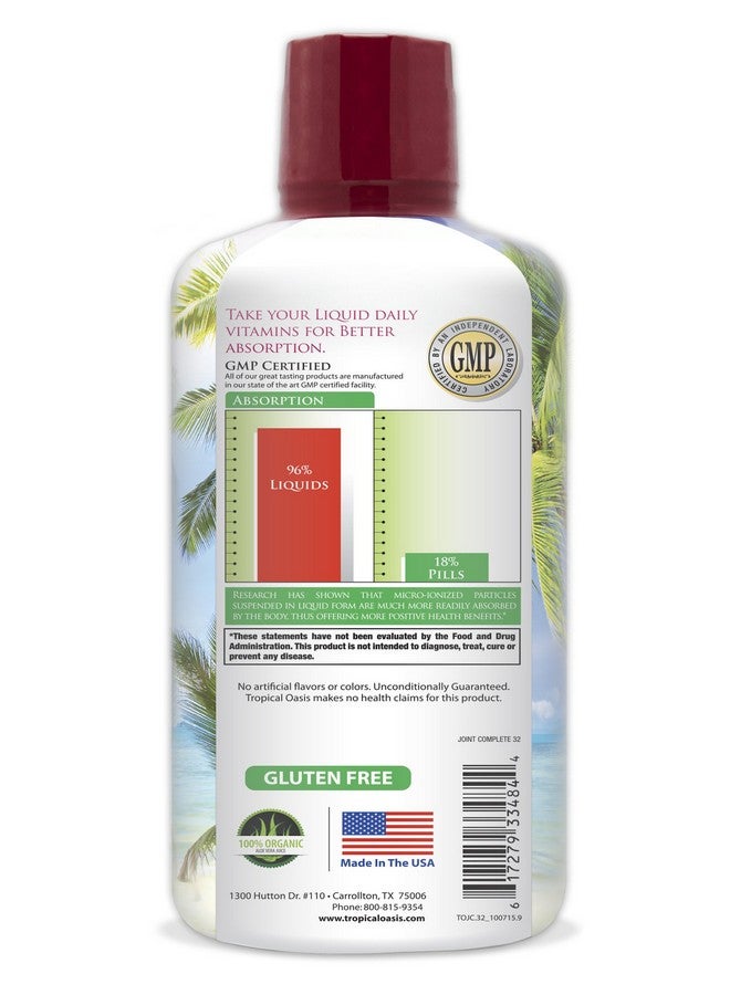 Tropical Oasis Tropical Oasis Joint Complete Premium - Liquid Joint Supplement with Liquid Glucosamine Sulfate, Chondroitin, MSM & Hyaluronic Acid - 96% Max Absorption- 32oz, 32 serv, 33484  - Image 3
