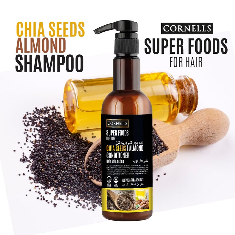 Cornells Wellness Super Foods For Hair Care Chia Seeds & Almond Conditioner 500ml, Moisturizing & Strengthening Conditioners, Clean & Gentle Formula, Sulfate-free, Paraben-free, For All Hair Types - Image 3