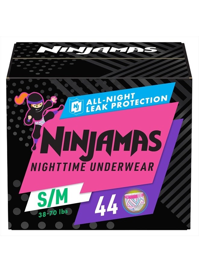 Pampers Ninjamas Nighttime Bedwetting Underwear Girls Size S/M (38-65 lbs) 44 Count (Packaging & Prints May Vary)  - Image 1