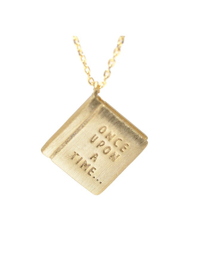 SpinningDaisy Handcrafted Once Upon A Time Book Necklace Gold - Image 1