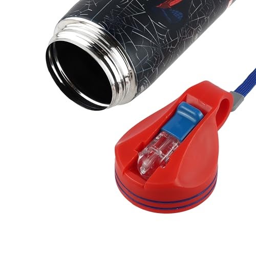 Comiclyfe كوميكلائف سبايدرمان زجاجة من الفولاذ المقاوم للصدأ – 500ML (أسود) للمدرسة والسفر، قابلة للشرب ومتينة وخالية من الفوضى للجنسين للأطفال - Image 5