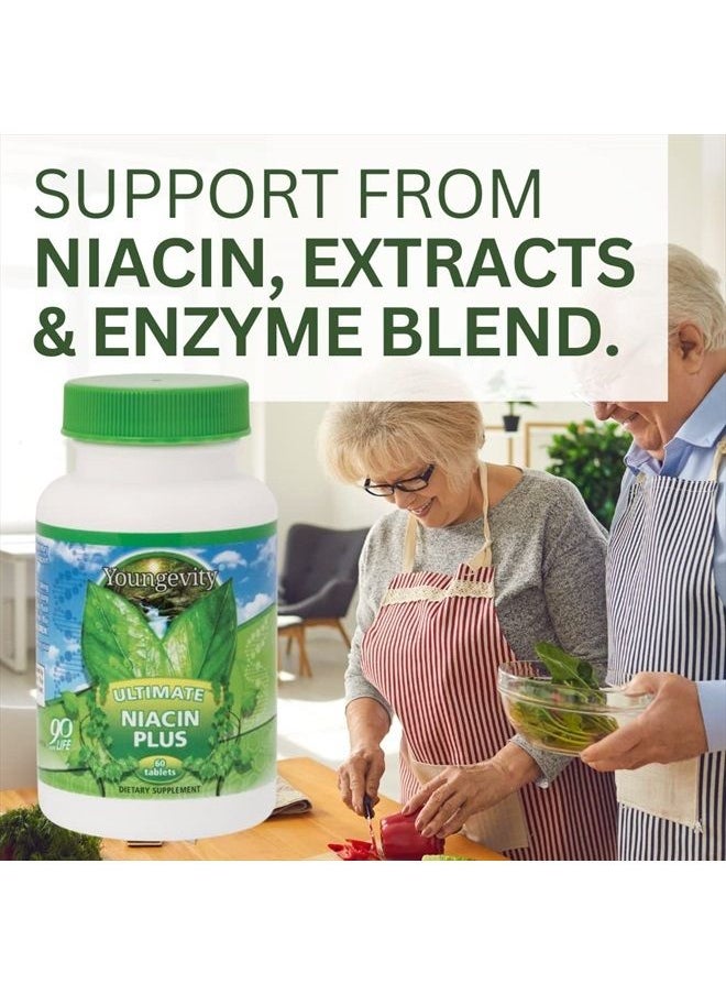 youngevity Ultimate Niacin Plus Extracts & Enzymes - 60 500mg Tablets  - Image 5