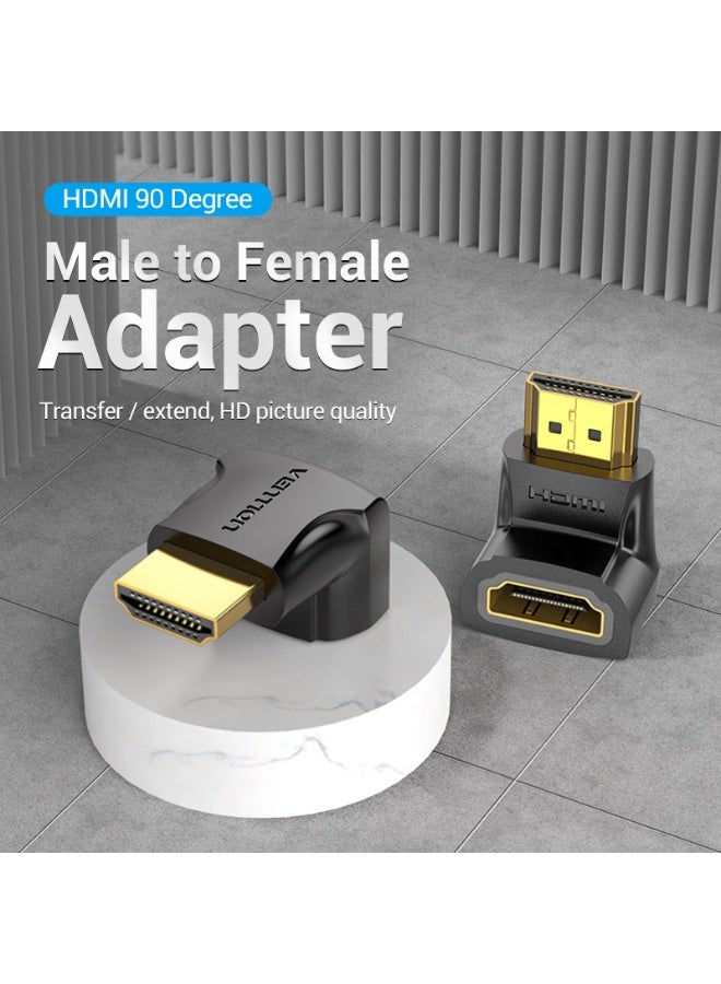 VENTION HDMI 90 Degree Male to Female Adapter Black 2 Pack Model # AIOB0-2 - Image 2