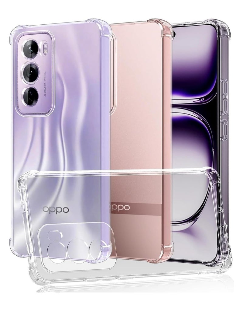 Case Compatible with OPPO Reno 12 5G, Cover Silicone Transparent TPU Gorilla Anti-shock Protector Camera Shockproof Corners - Clear - Image 2