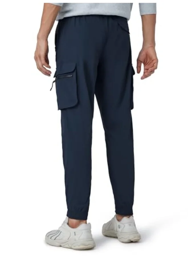 اكس واي اكس اكس بنطلون رياضي رجالي XYXX بقصّة Skinny Fit ومتوسط الارتفاع من Moveo سريع الجفاف مع رباط وجيوب متعددة الاستخدامات