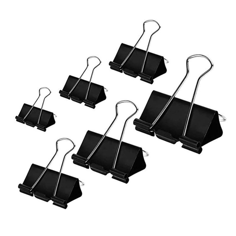 130 Black Widened Arc Binder Clips 130pcs Reusable Paper Clamps for Office School Home - Image 2