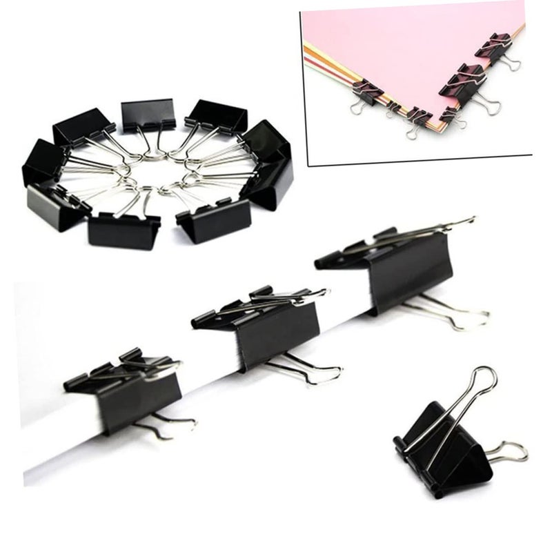 130 Black Widened Arc Binder Clips 130pcs Reusable Paper Clamps for Office School Home - Image 5