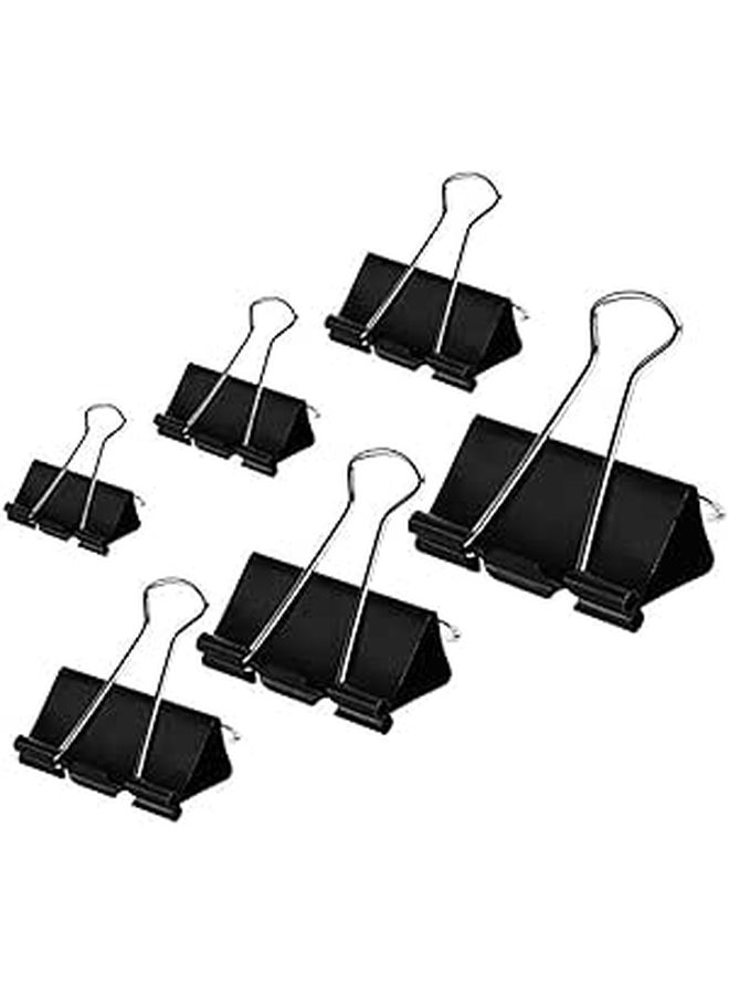 130 Black Widened Arc Binder Clips 130pcs Reusable Paper Clamps for Office School Home - Image 1