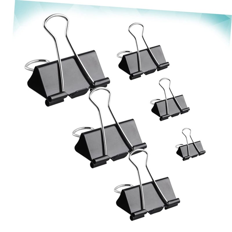 130 Black Widened Arc Binder Clips 130pcs Reusable Paper Clamps for Office School Home - Image 4