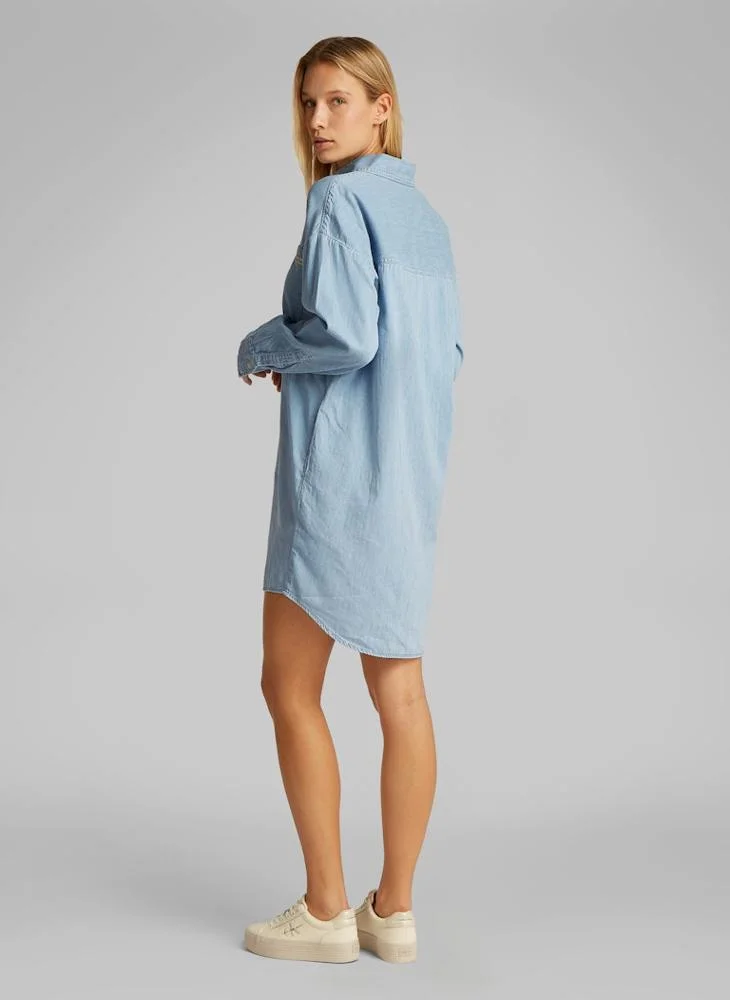 Calvin Klein Jeans Logo Deatil Button Down Dress