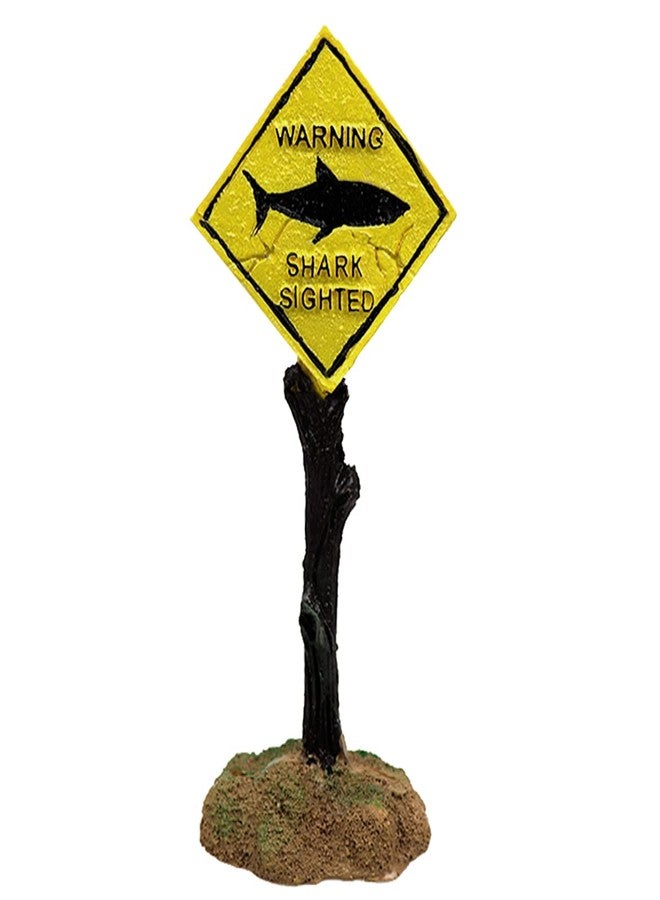 YOLUFER Aquarium Landscape Decoration Shark Warning Signs Fish Tank Decoration Funny Aquarium Signs Landscape Ornaments for Fish Tank - Image 1