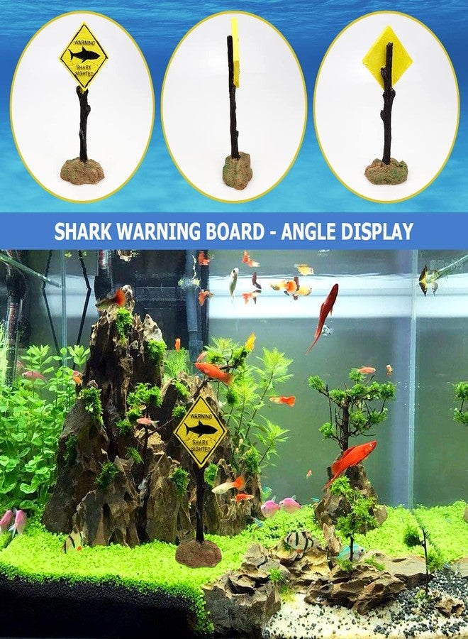 YOLUFER Aquarium Landscape Decoration Shark Warning Signs Fish Tank Decoration Funny Aquarium Signs Landscape Ornaments for Fish Tank - Image 3