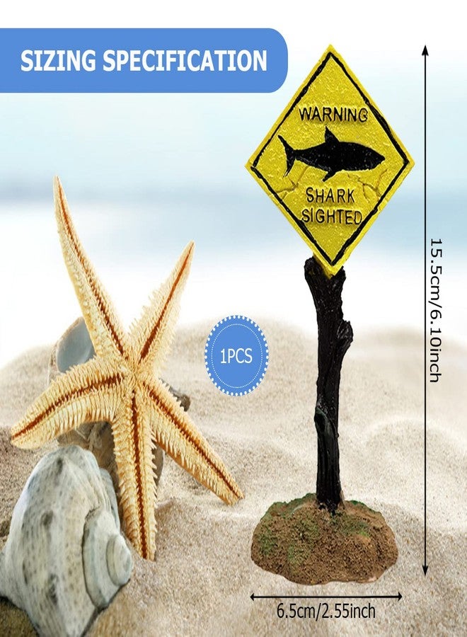 YOLUFER Aquarium Landscape Decoration Shark Warning Signs Fish Tank Decoration Funny Aquarium Signs Landscape Ornaments for Fish Tank - Image 2