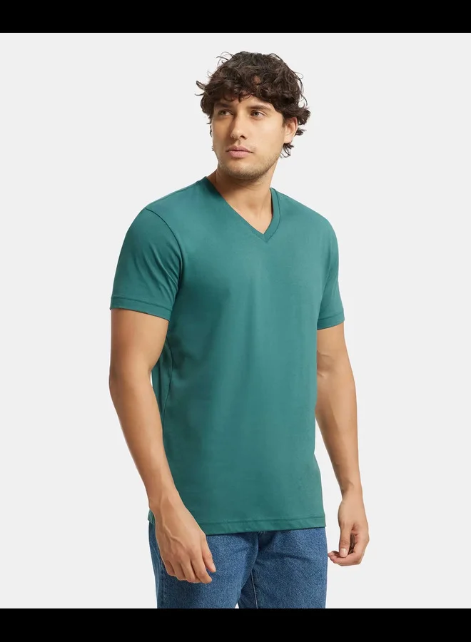 JOCKEY Jockey 2726 Men's Super Combed Cotton Rich Solid V Neck Half Sleeve T-Shirt