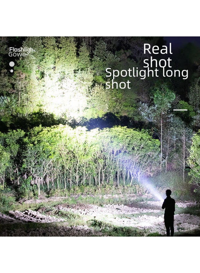 Loquat Smile Shark Mini Flashlight High Intensity Portable Outdoor Usb Rechargeable Handheld Torch For Hiking Home Lighting-Color:617a White - Image 3