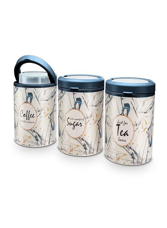 Onward Sugar Tea Coffee Container | Set of 3 | Green | Container | 750 ML Each | Air tight | BPA Free | 100% Food Grade | Odour Proof | Kitchen Storage accessories | Kitchen Jar - Image 1