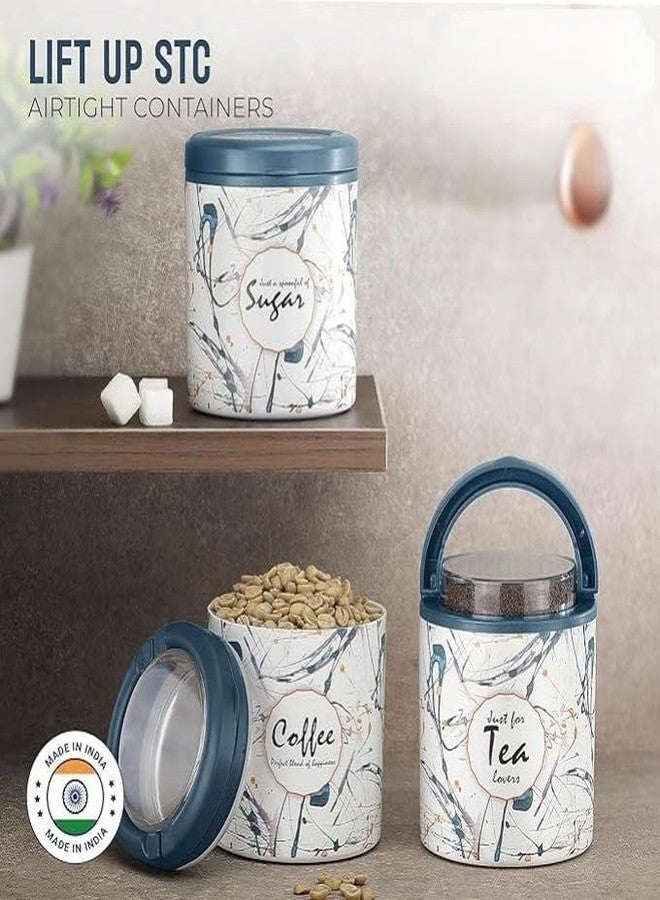 Onward Sugar Tea Coffee Container | Set of 3 | Green | Container | 750 ML Each | Air tight | BPA Free | 100% Food Grade | Odour Proof | Kitchen Storage accessories | Kitchen Jar - Image 2