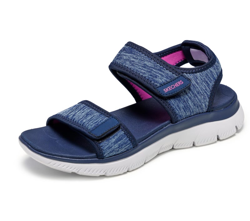 Skechers Women's SUMMITS - CUTEST ICON, Double Adjustable Band Heather Jersey Sandal, Navy, 8M - Image 4