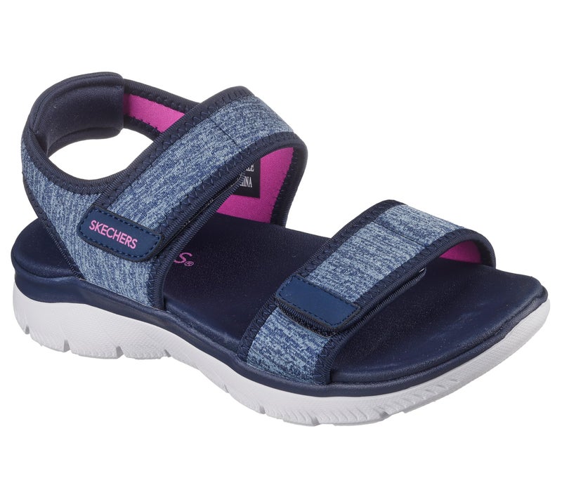 Skechers Women's SUMMITS - CUTEST ICON, Double Adjustable Band Heather Jersey Sandal, Navy, 8M - Image 3