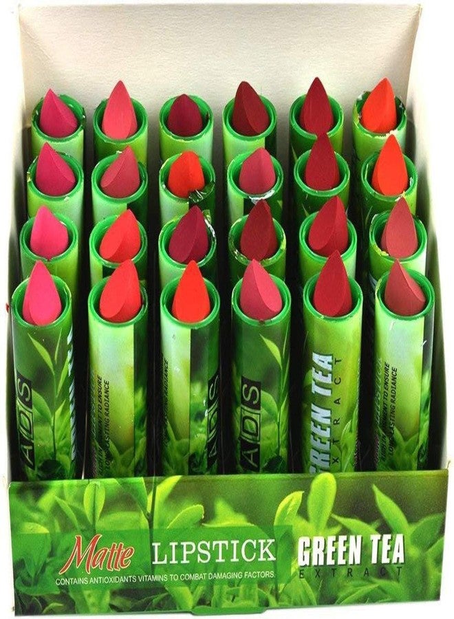 Elecsera Lipstick set of 24 Green tea extract multicolor with moisturizing effect (Multicolor, 6 g) - Image 1
