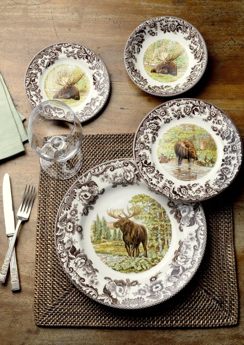 Spode Spode Woodland Salad Plate Majestic Moose 8  Perfect for Thanksgiving and Other Special Occasions  Made in England from Fine Earthenware  Microwave and Dishwasher Safe  - Image 3