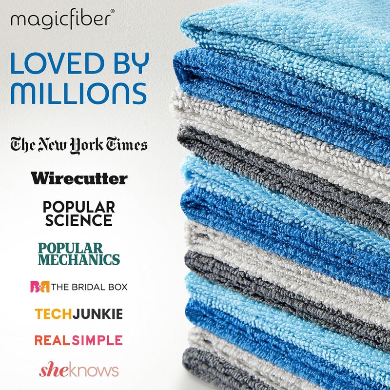 MagicFiber Microfiber Cleaning Cloth - 12 Pack, Large 13" x13” Highly Absorbent Streak-Free Micro Fiber Cleaning Rags Towels for House, Car, Windows, Housekeeping, Household Dusting, Kitchen - Image 4