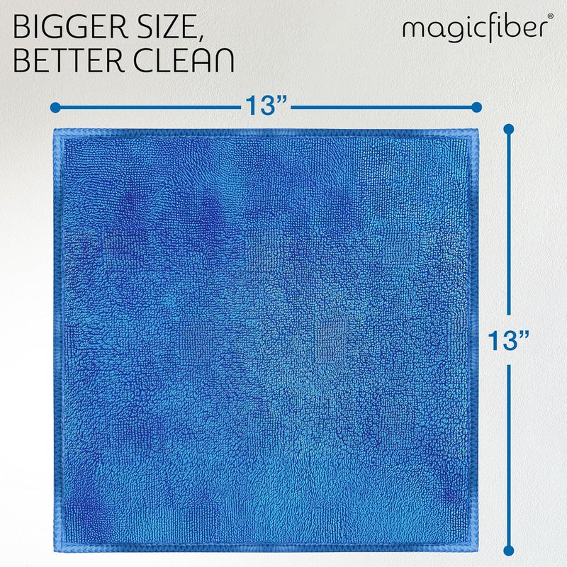 MagicFiber Microfiber Cleaning Cloth - 12 Pack, Large 13" x13” Highly Absorbent Streak-Free Micro Fiber Cleaning Rags Towels for House, Car, Windows, Housekeeping, Household Dusting, Kitchen - Image 2