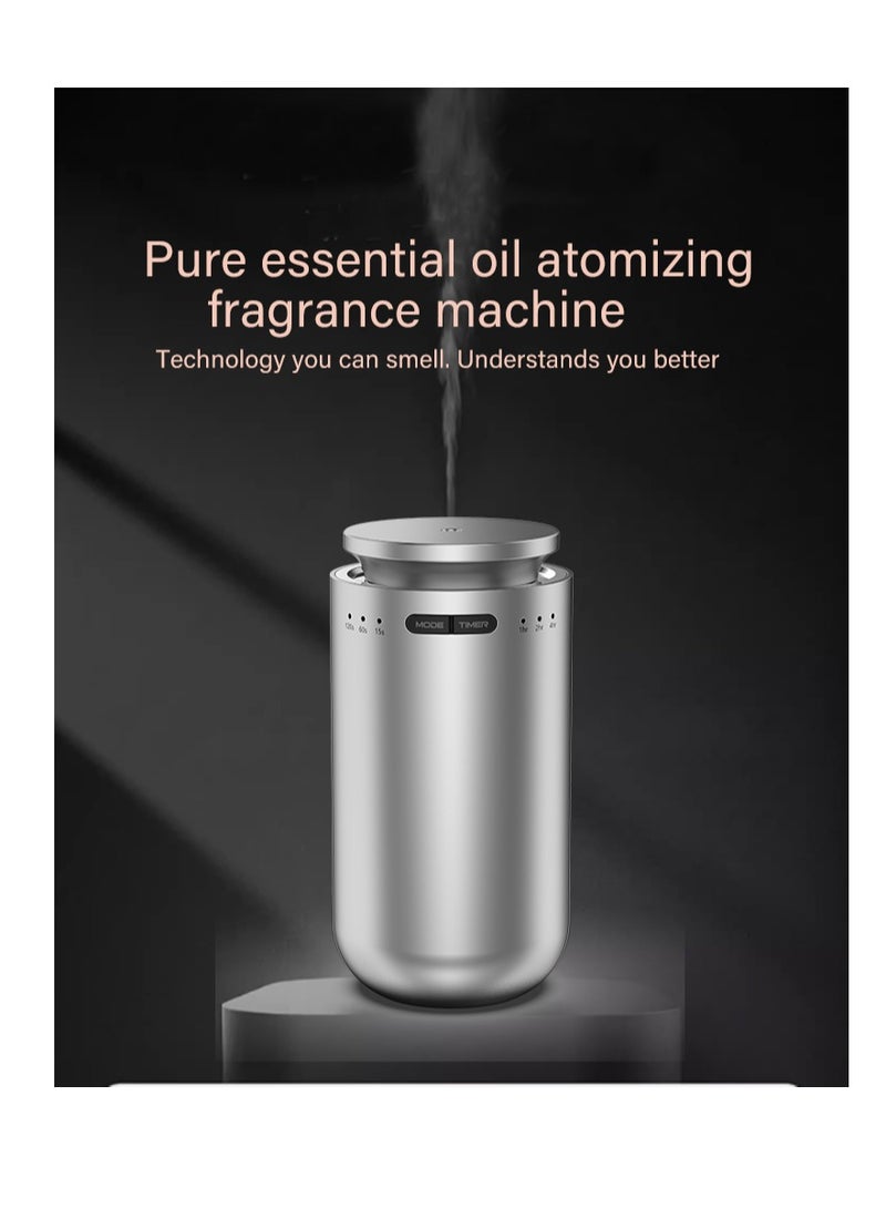 Smart Car Air Freshener, Intelligent Car Aroma Diffuser, Ultrasonic Atomizer,Car Aromatherapy Machine, Essential Oil Diffuser - Rechargeable, 3 Adjustable Modes,  Long-Lasting Fragrance, Easy to Install（Sliver） - Image 3