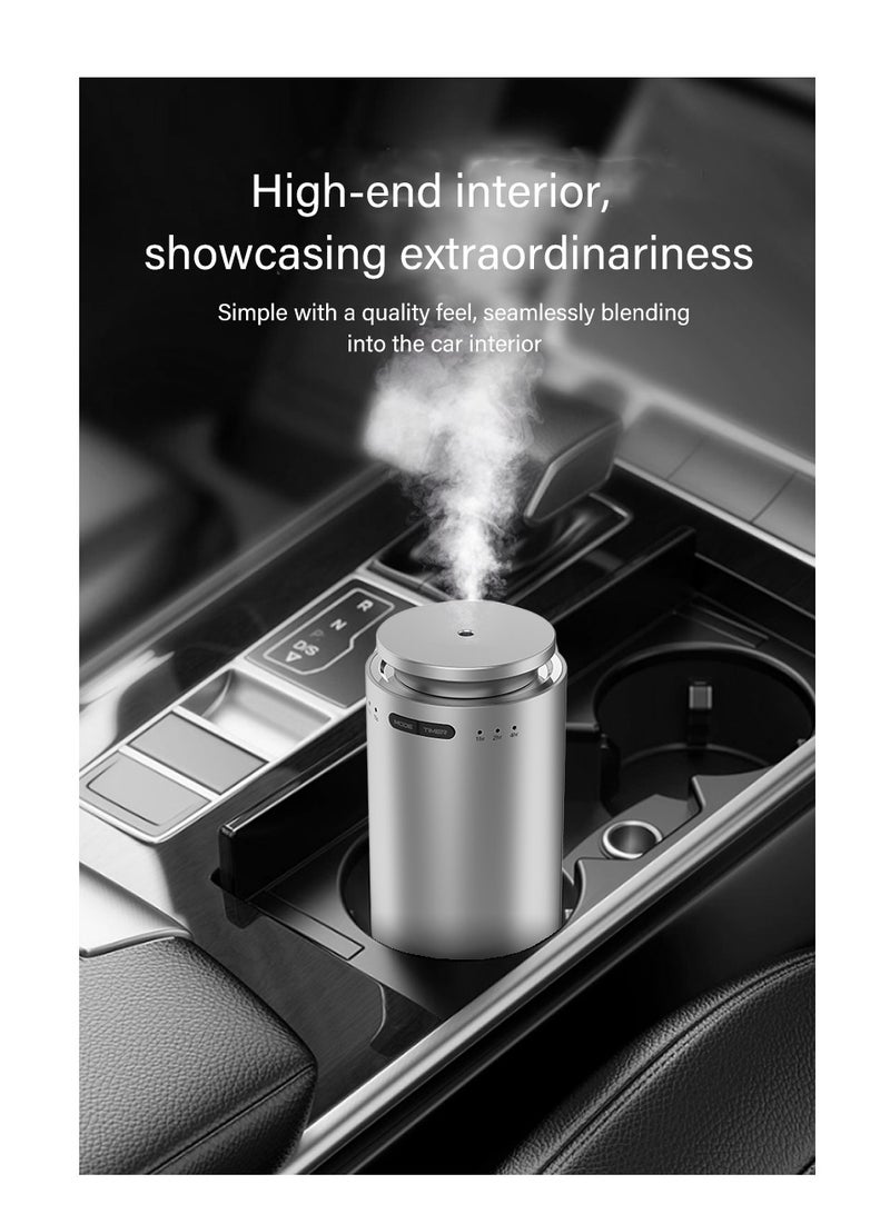 Smart Car Air Freshener, Intelligent Car Aroma Diffuser, Ultrasonic Atomizer,Car Aromatherapy Machine, Essential Oil Diffuser - Rechargeable, 3 Adjustable Modes,  Long-Lasting Fragrance, Easy to Install（Sliver） - Image 4