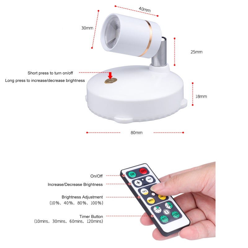 Decorative Effect Led Spot Lamp Goblincore Room Decor with Remote Controlller 4 Adjustable Brightness（10%-40%-80%-100%） - Image 5