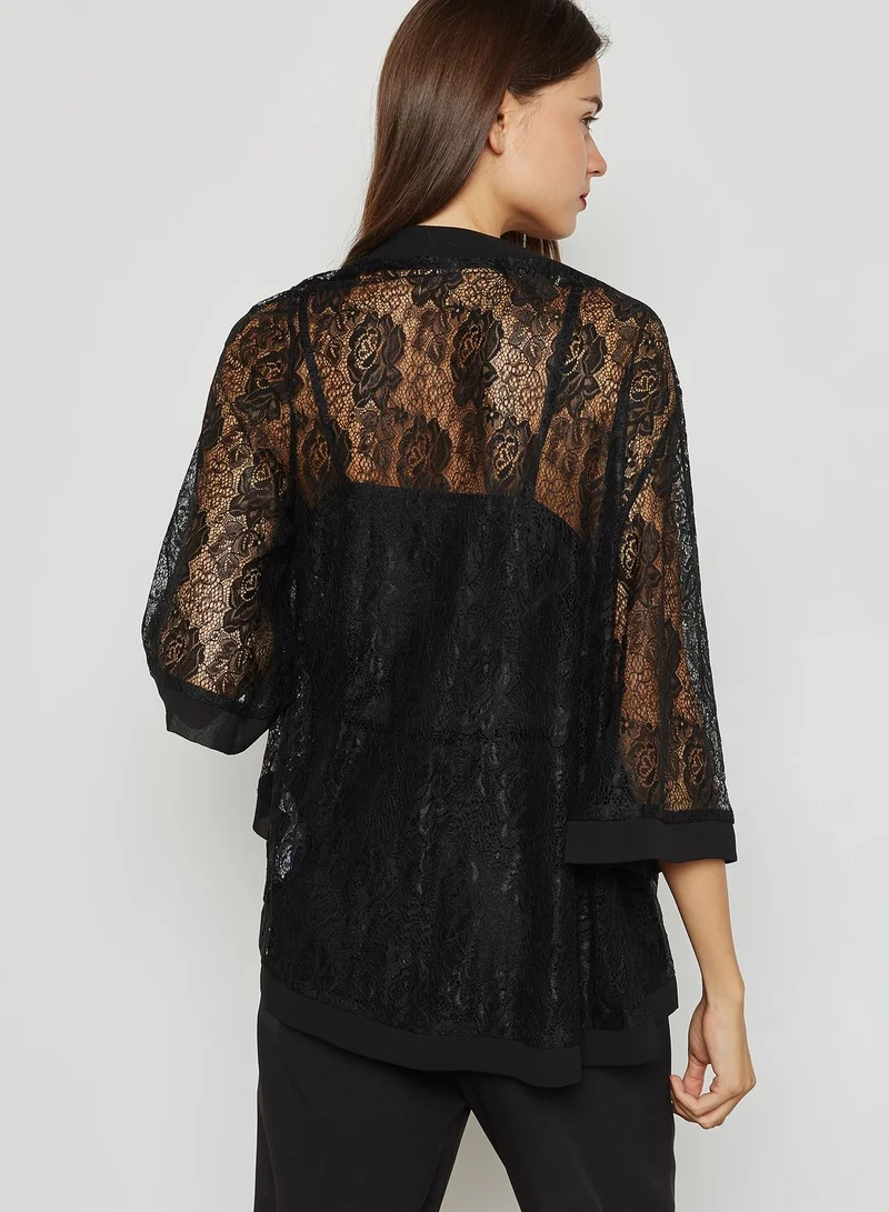 MELA LONDON Lace Sheer Kimono