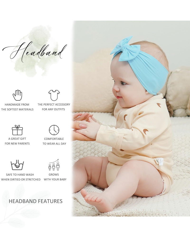 jollybows 12pcs Baby Nylon Headbands With Bow Elastic Hairband For Girls Newborn Infant Toddlers Kids Hair Accessories- Soft Light Color Set - Image 4