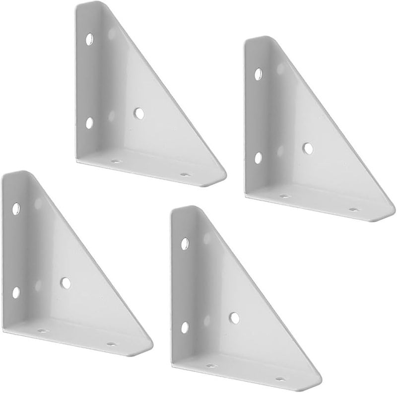 White Angle Brackets 40Pcs Heavy Duty 90 Degree Right Triangle Reinforcement for Desk Bed Shelves Table Cabinet Drawer - Image 2