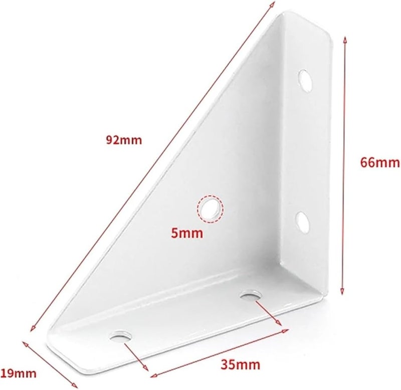 White Angle Brackets 40Pcs Heavy Duty 90 Degree Right Triangle Reinforcement for Desk Bed Shelves Table Cabinet Drawer - Image 4