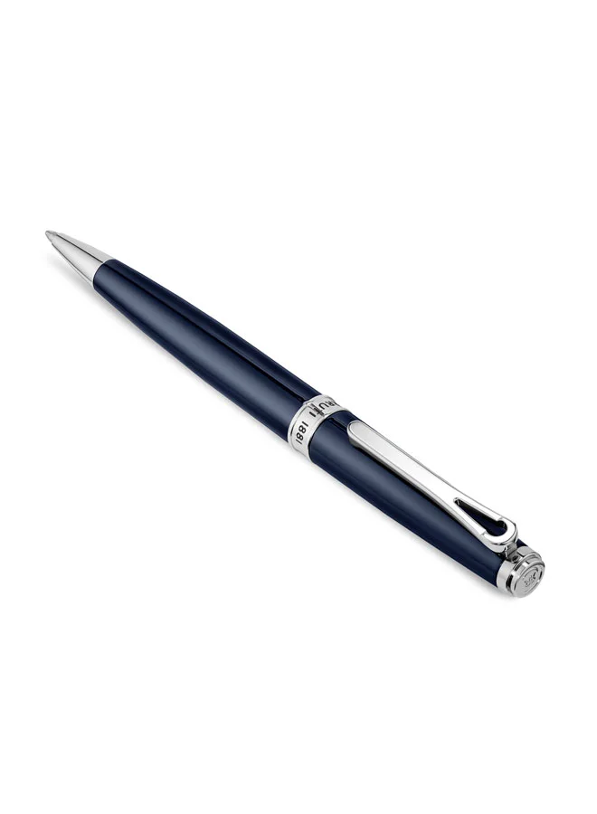 CERRUTI 1881 Giovanni Stainless Steel Trims Twist Ballpoint Pen for Men, Blue Ink