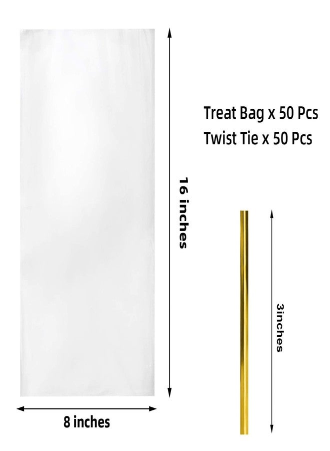 Morepack 8x16 Inches Cellophane Bags,50Pieces Clear Cellophane Gift Bags for Wine Bottles - Image 2