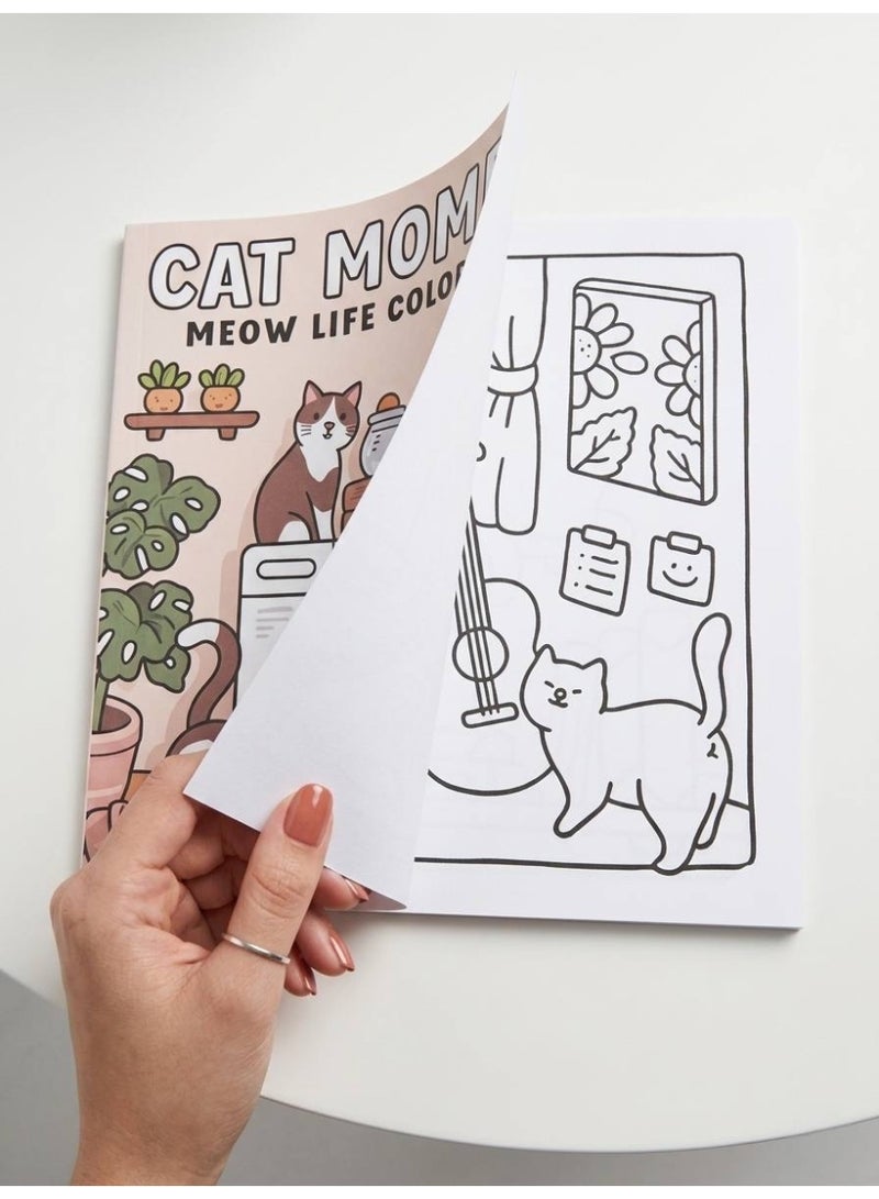 Cat Moments Cute Coloring Book for Teens & Adults - Anti-Stress Relaxation Art, 24 Pages (20x20 cm) - Image 4