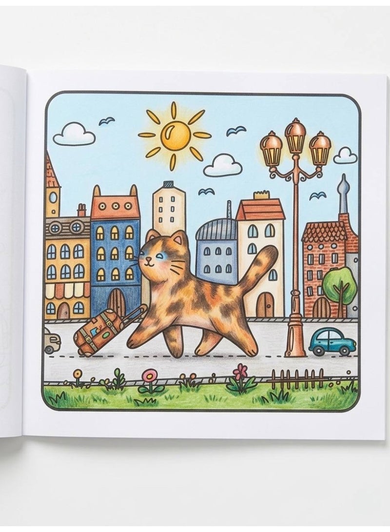 Cat Moments Cute Coloring Book for Teens & Adults - Anti-Stress Relaxation Art, 24 Pages (20x20 cm) - Image 5