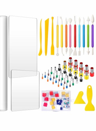 Clay DIY Tool Set, Acrylic Clay Roller Sheet Plastic Scraper Backing Board Stainless Steel Round Circle Shape Cutter Plastic Polymer Clay Shaping Tool for DIY Craft Making 57 Pieces - pzsku/Z3BB54D480D90222560BFZ/45/_/1723026545/b486bd27-8b22-45da-b610-3f9d1638f8e5