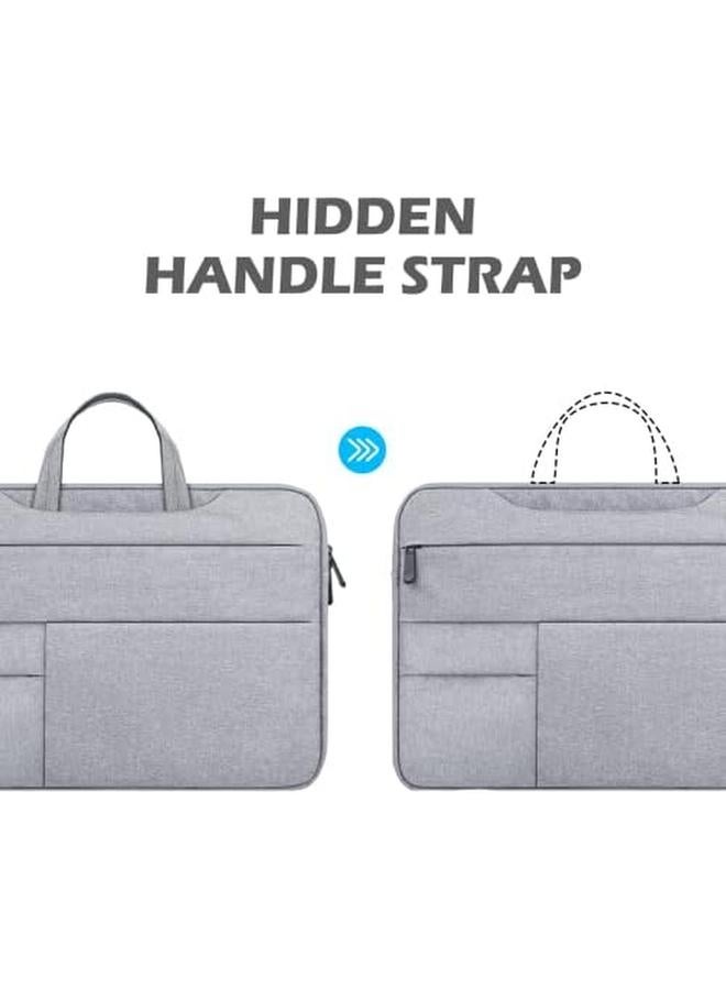 erorex Laptop Case Sleeve 15.6 Inch Compatible With 15.6" Notebook Computer Chromebook Protective Waterproof Polyester Padded Carrying Bag Cover With Hidden Handle Multiple Pocket Gray - Image 5