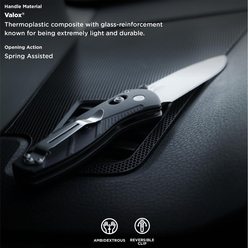 Benchmade بينش ميد - سكين باراج 580 EDC بمقبض فالوك الأسود (580) - Image 4