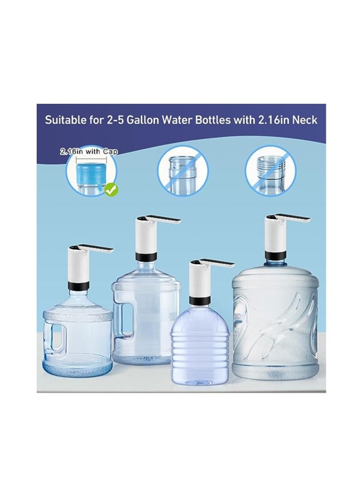 SYOSI - Foldable Water Dispenser for 5 Gallon, Continuous Pumping Electric Water Jug Pump, Portable Drinking Water Pump, Timing and Quantitative Pumping, 3 Button Mode, Rechargeable (White)(1 Pack) - Image 1