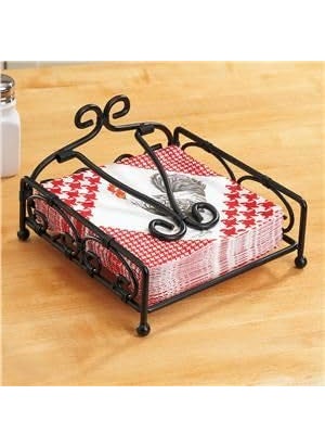 Design Accent Design Accent Wrought Iron Napkin Holder for Dining TableTissue Paper Holder OneHanded Tear PaperTowel Holder in KitchenNapkin Holder for KitchenTable Bedroom Toilet Restaurant  - Image 2