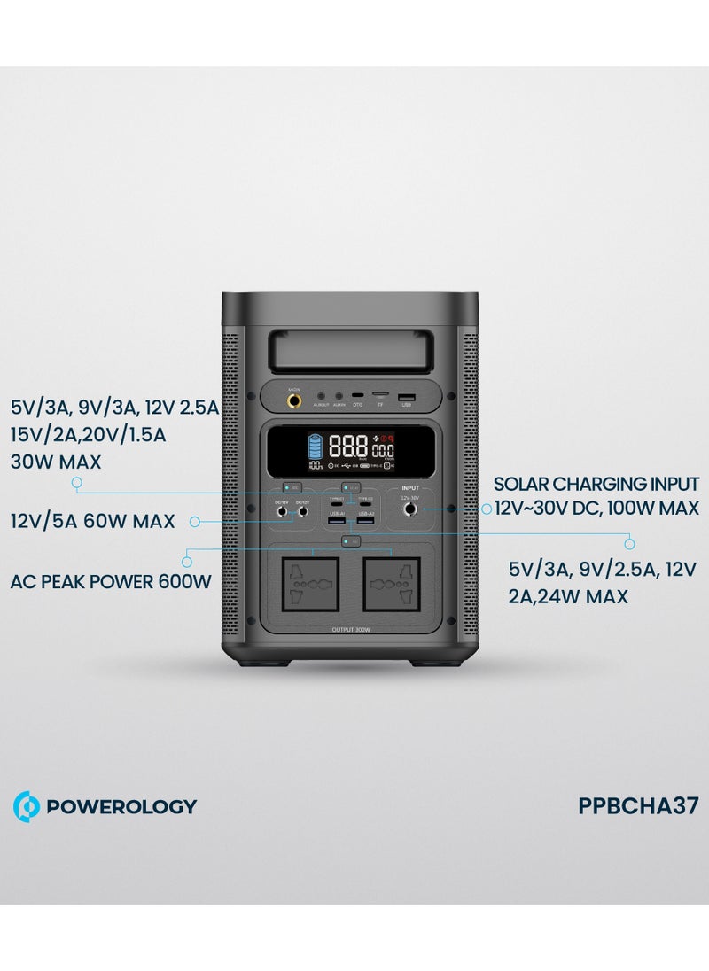 Powerology - 90000mAh Portable Generator Integrated with Hi-Fi Sound System and 300W AC Power / Portable Sound System - Black - Image 1