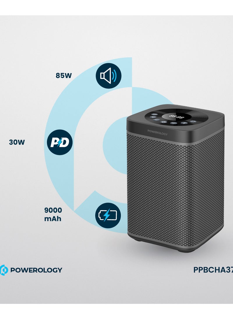 Powerology - 90000mAh Portable Generator Integrated with Hi-Fi Sound System and 300W AC Power / Portable Sound System - Black - Image 1