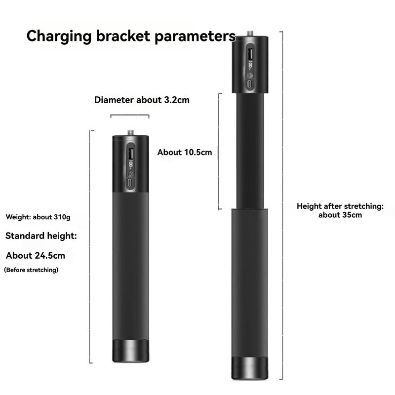 10000mAh Mobile Charging Grip with Mini Tripod USB-A and Type-C Dual Charging Ports, Compatible with Smartphones Digital Cameras / DSLR Cameras - Image 4