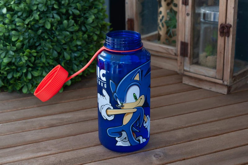 Just Funky Sonic The Hedgehog Plastic Water Bottle - Reusable 32oz Travel Tumbler Drink Holder With Leak/Spill-Proof Lid - Great For School  Sports  Backpack  Lunchbox  Birthday Party Favors - From - Image 5